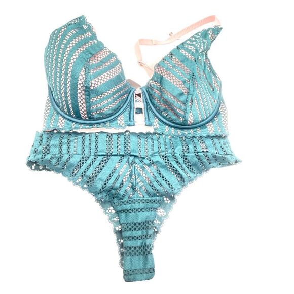 VICTORIA’S SECRET Very Sexy Lined Plunge Bra Forest Green Size 32D - Picture 1 of 3